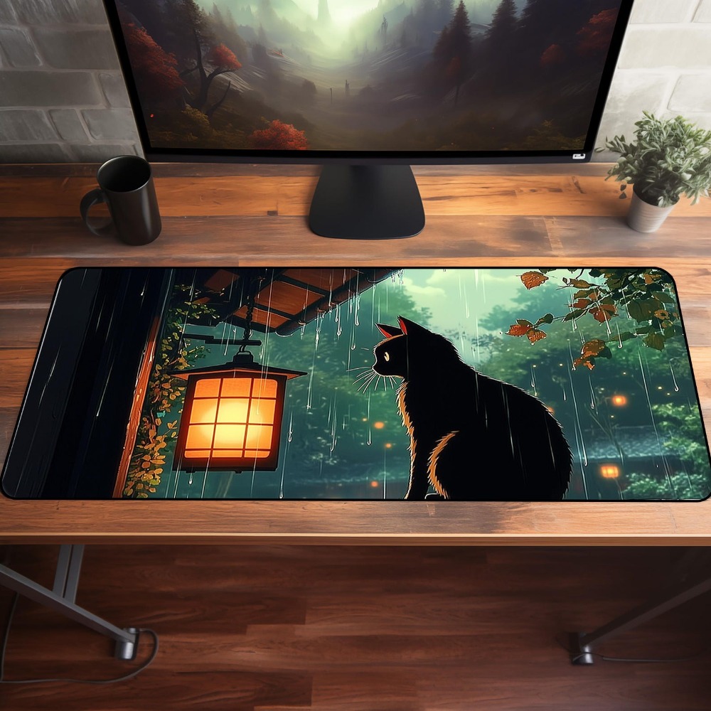 Desk Setup Aesthetic - Podkładka na biurko Anime, urocza, zielona,