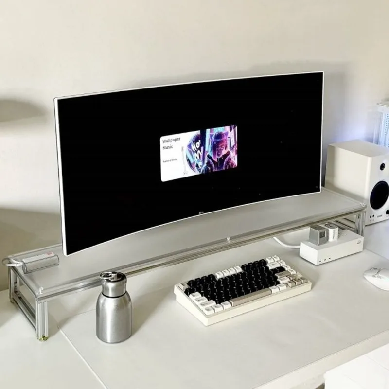 Desk Setup Height - Aluminiowy Stojak na Monitor Akrylowy Podwyższający