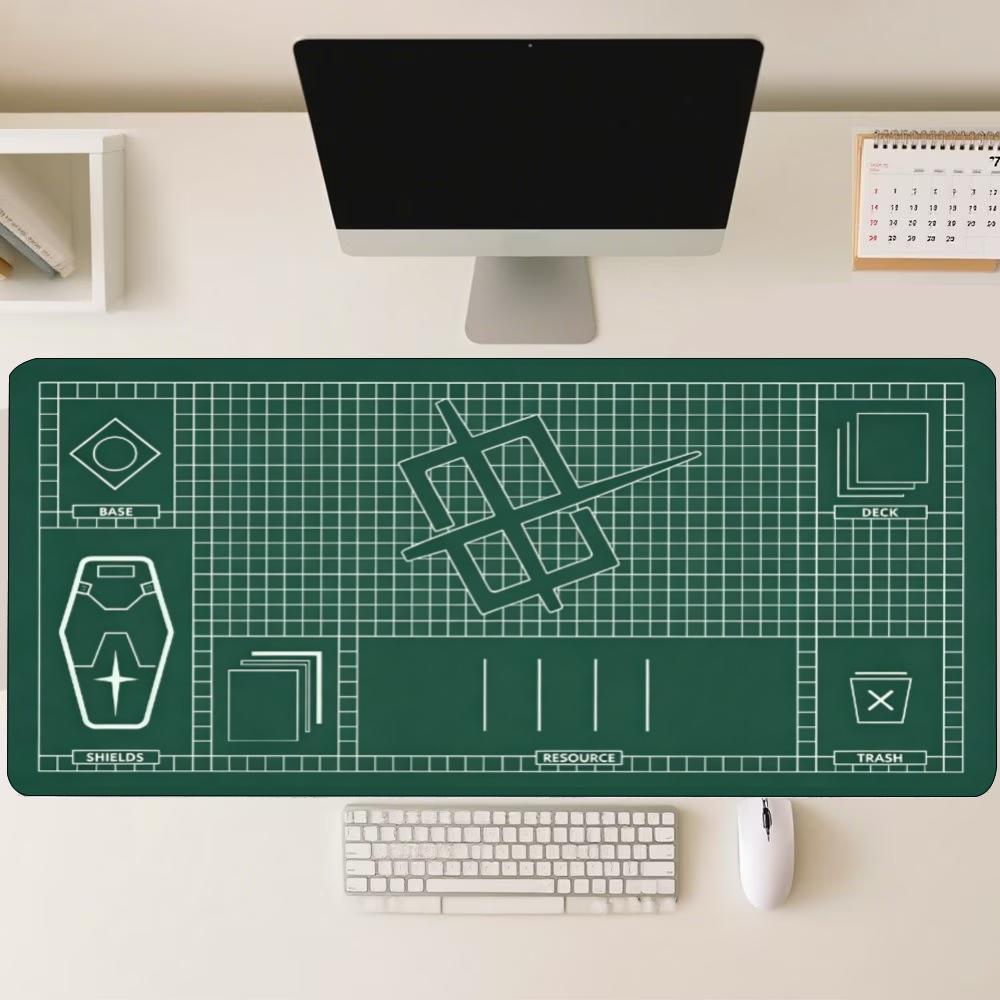 Desk Setup Workspace - Mata do cięcia z wzorem siatki,