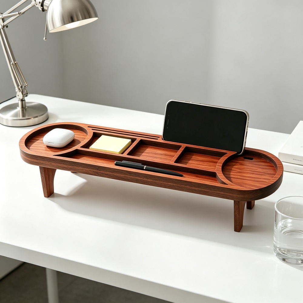 Drewniany organizer na biurko  – Desk Setup Home recenzja i cena