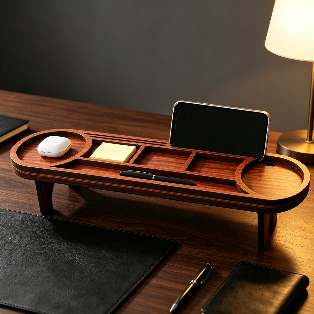 Drewniany organizer na biurko  – Desk Setup Home recenzja i cena