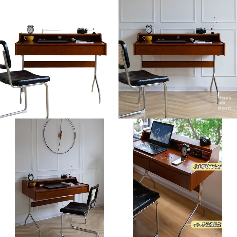 Retro biurko z litego drewna,  – Desk Setup For Studying recenzja i cena
