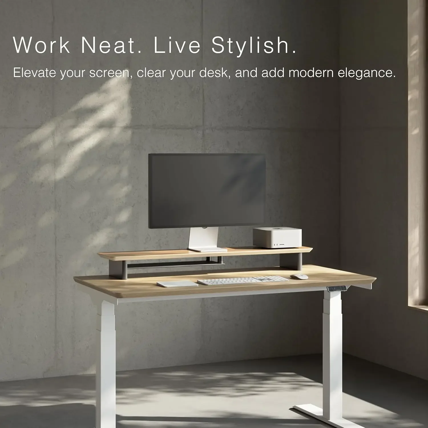 Dwupoziomowe ergonomiczne biur – Desk Setup Workspace recenzja i cena